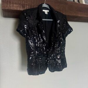 Black Sequin Women's Top